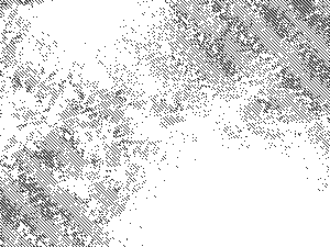 קווים שחורים אלכסוניים יוצרים דפוס מרקם, חצי-גוון על רקע לבן, עם צפיפות וגוונים משתנים מהפינה השמאלית העליונה לפינה הימנית התחתונה, הדומה לאפקט הדפסה וינטג'.